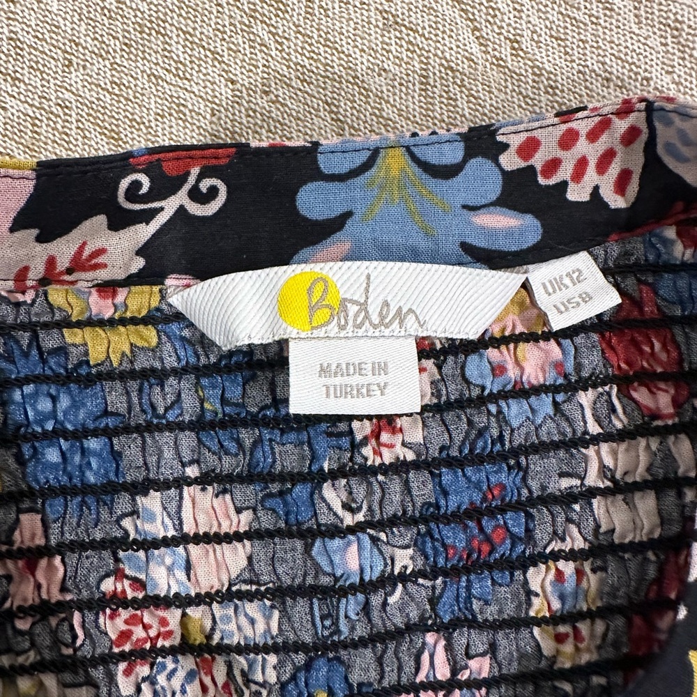Boden Multicolor Floral Smocked Top - Picture 2 of 3